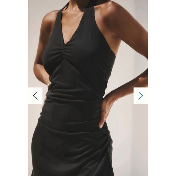 Anthropologie Womens Ariana Halter Mini Dress Size XL Ruched Sides Resort Wear - Picture 8 of 13